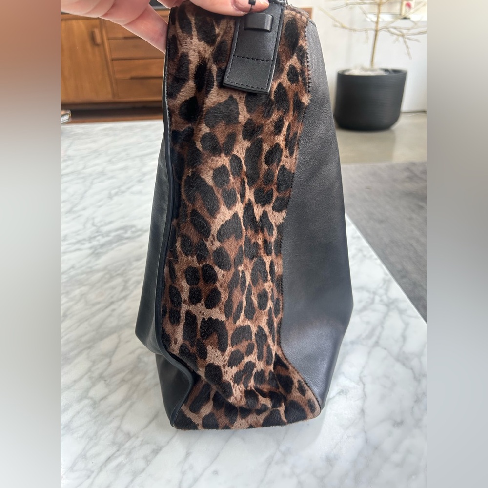 All Saints Black Leather Medium Hobo Tote - Picture 2 of 8